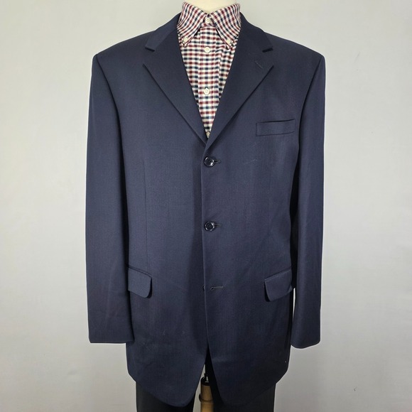 Jones New York Other - Jones New York Men's Sport Coat Blazer Three Button Navy Wool Blend Blend Sz 44L